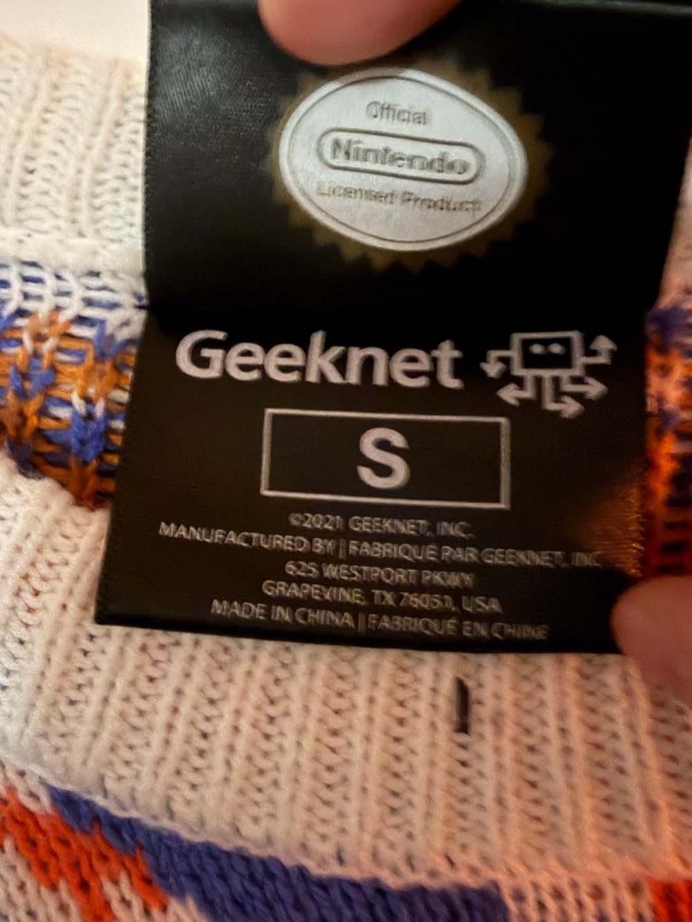 Nintendo Blue Crewneck Sweater with Character Motif - Picture 3 of 5
